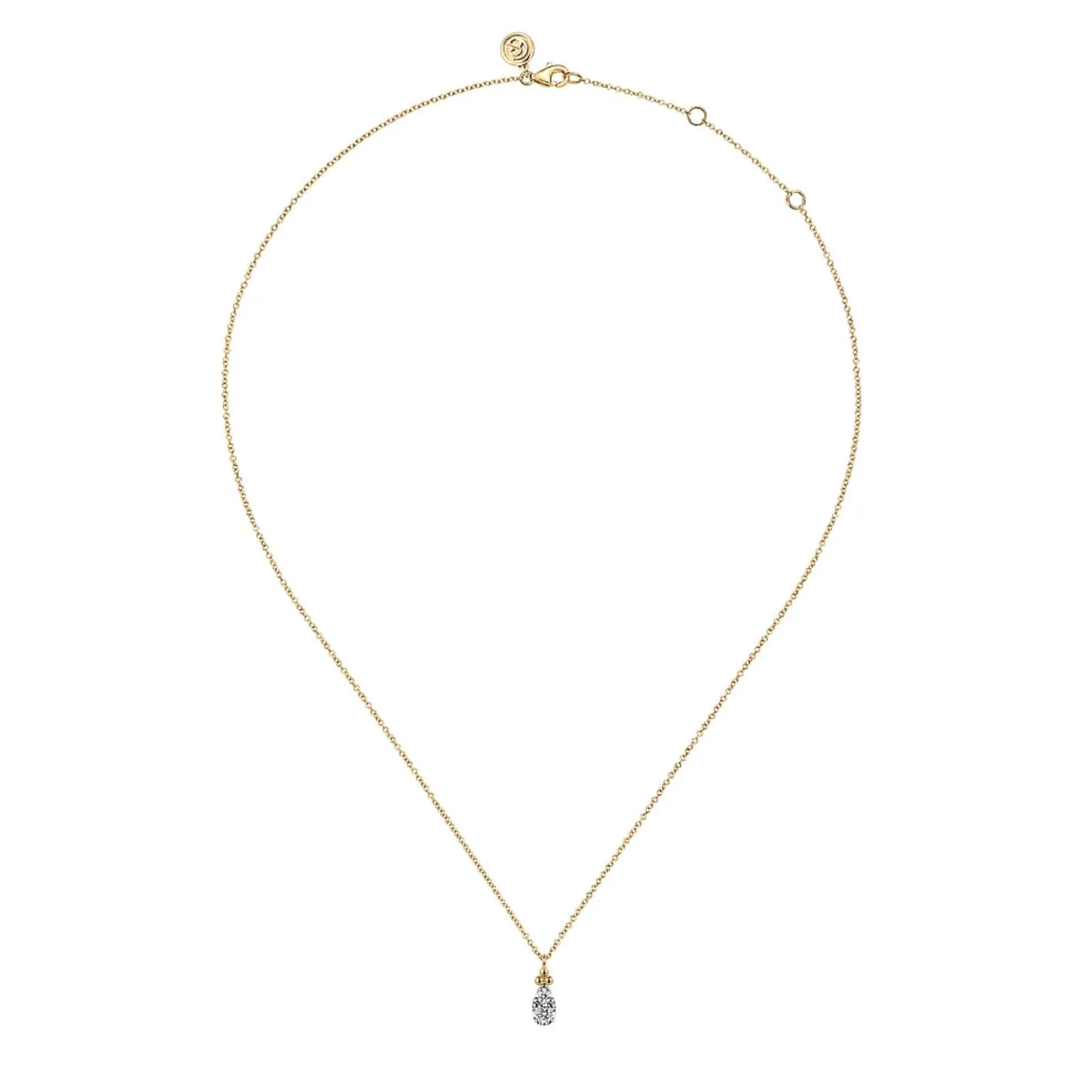 Gabriel & Co. Diamond Bujukan Pear Shaped Pave Set Pendant