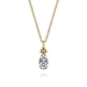 Gabriel & Co. Diamond Bujukan Pear Shaped Pave Set Pendant