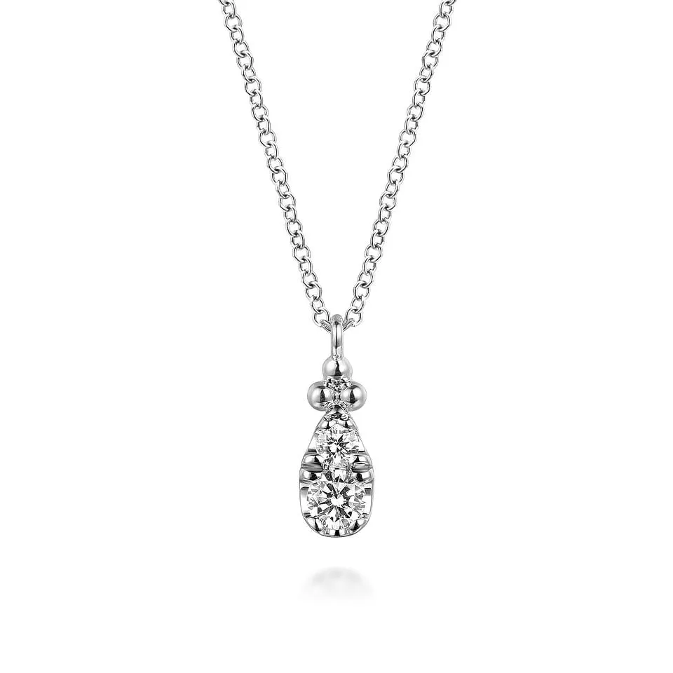 Gabriel & Co. Diamond Bujukan Pear Shaped Pave Set Pendant