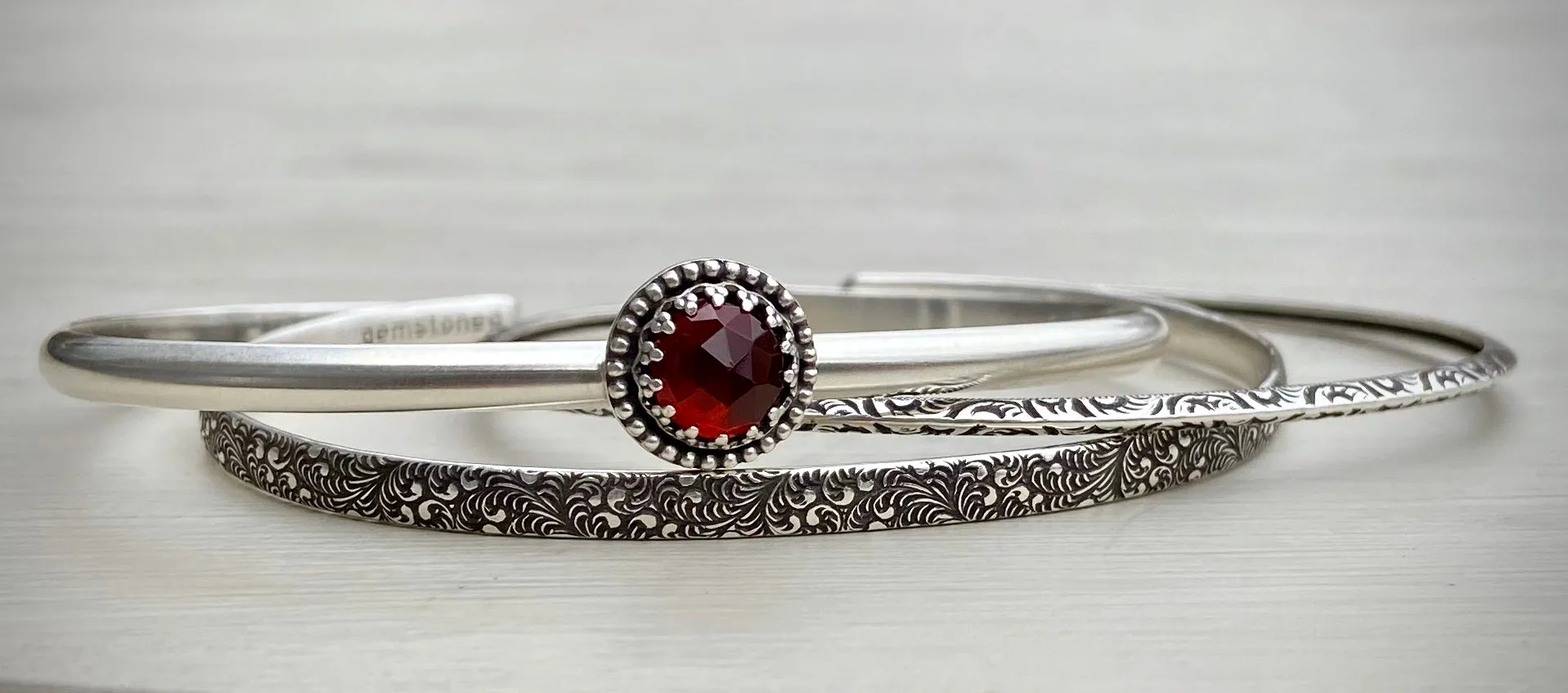 Garnet Stacker Cuff Set