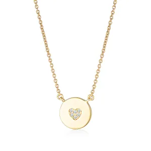 GEORGINI ROCK STAR HEART DISC GOLD PENDANT