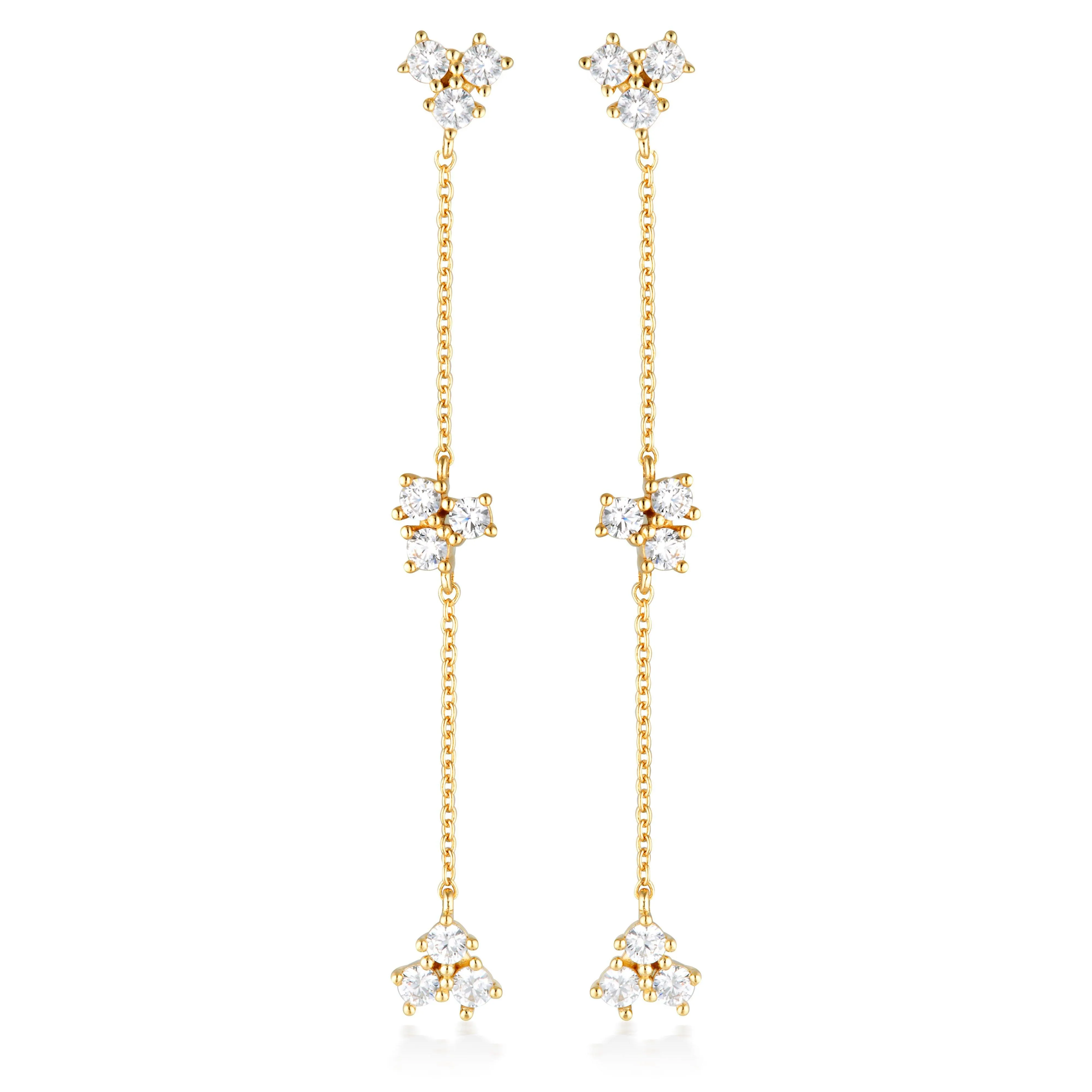 GEORGINI THE LAYERED EDIT TROIS EARRINGS GOLD