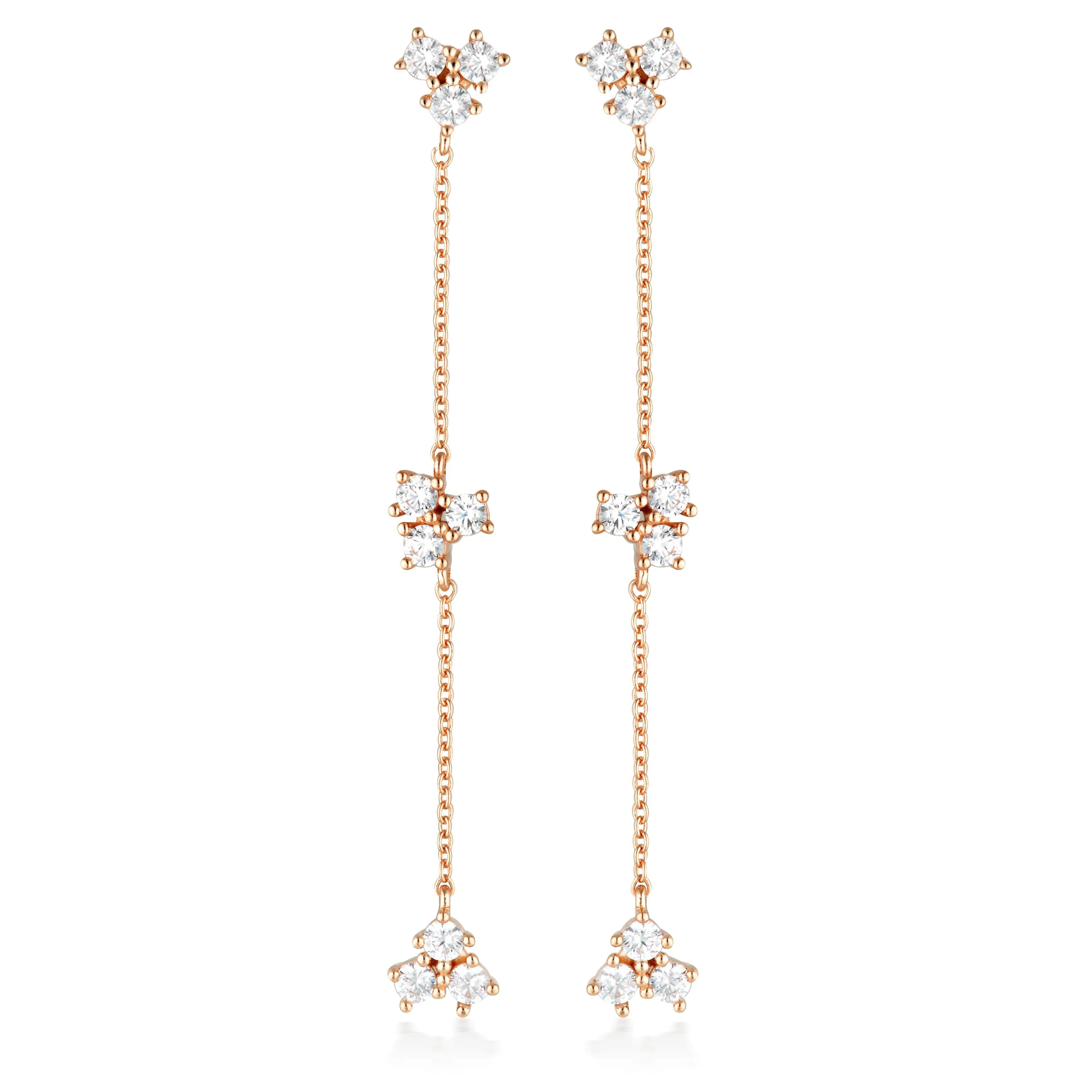 GEORGINI THE LAYERED EDIT TROIS EARRINGS ROSE GOLD