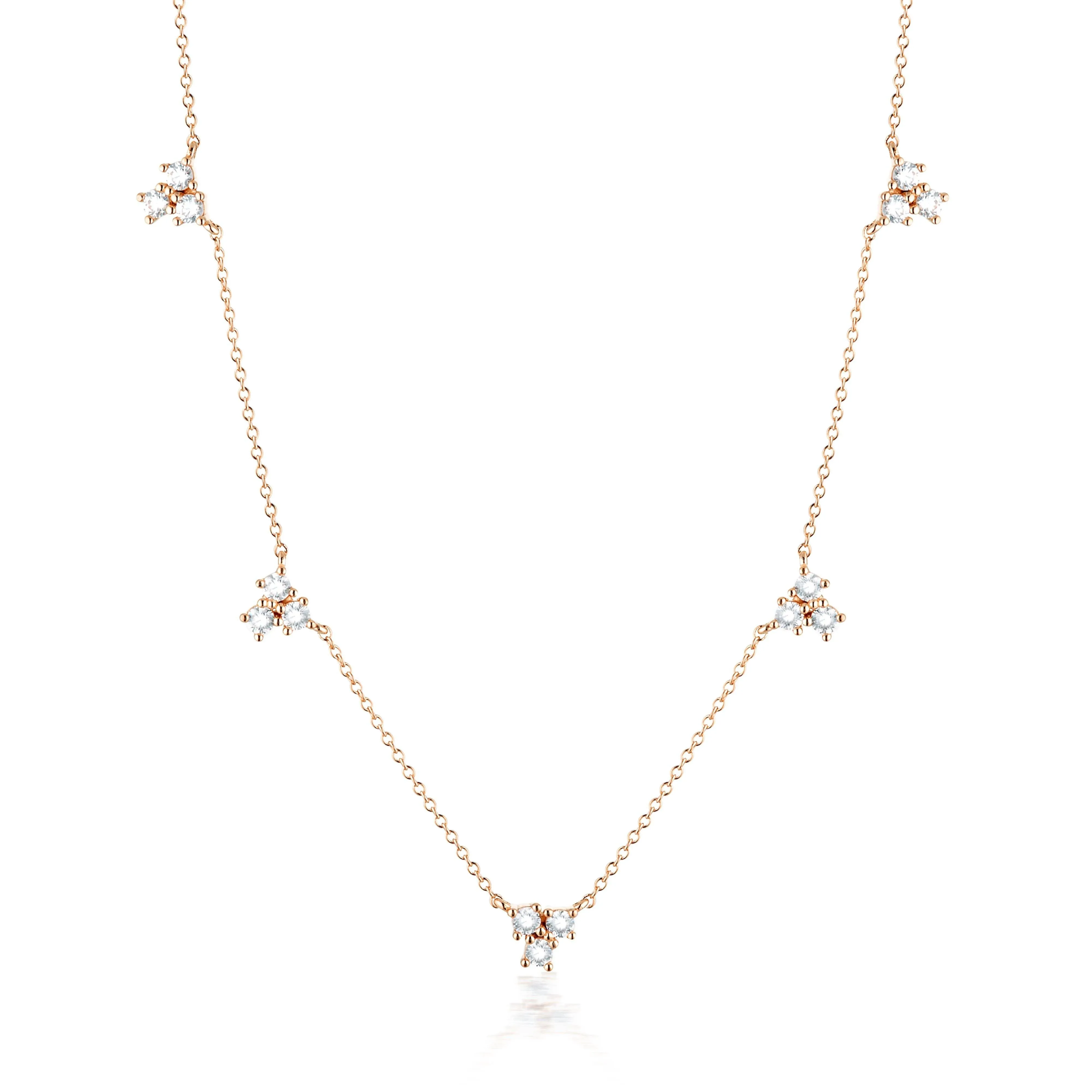 GEORGINI THE LAYERED EDIT TROIS NECKLACE ROSE GOLD