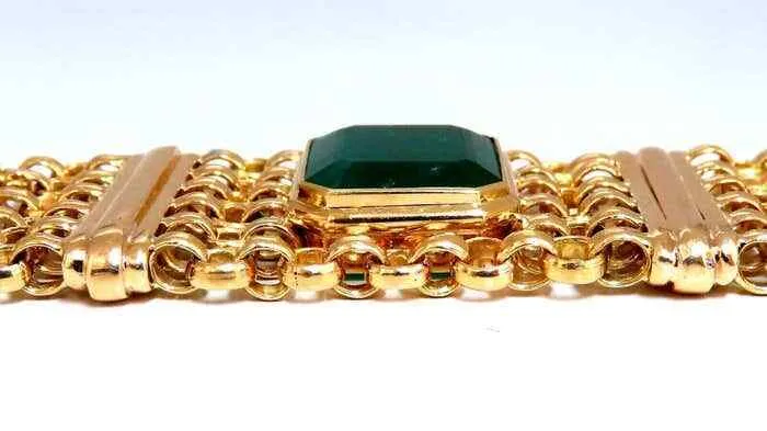 GIA Certified Vintage Emerald Bracelet 60ct 18kt Gold