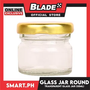 Glass Jar Container with Lid, Round Design 30ml Kitchen Canisters for Coffee, Sugar, Spice and etc.