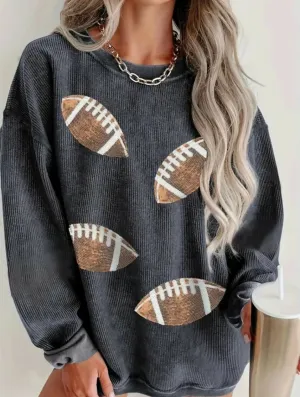 Glitter Foorball Corded Shirt