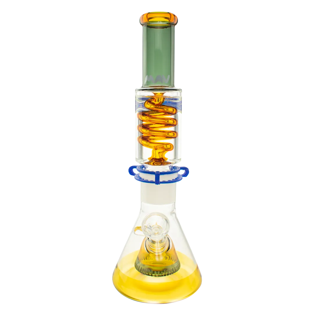 Gold and Transparent Black Slitted Pyramid Beaker Freezable Coil System