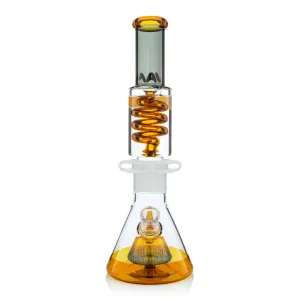 Gold and Transparent Black Slitted Pyramid Beaker Freezable Coil System