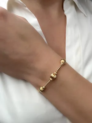 Gold Beaded Stretch Bracelet