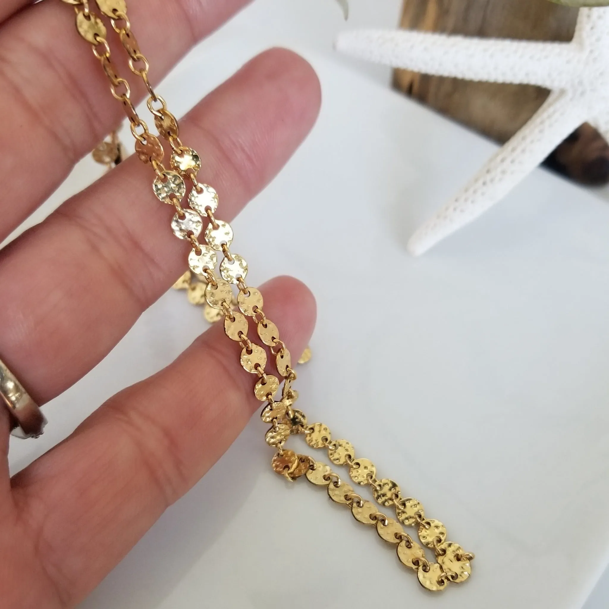 Gold Chain Stacking Bracelet - Figaro, Satellite, or Sequin