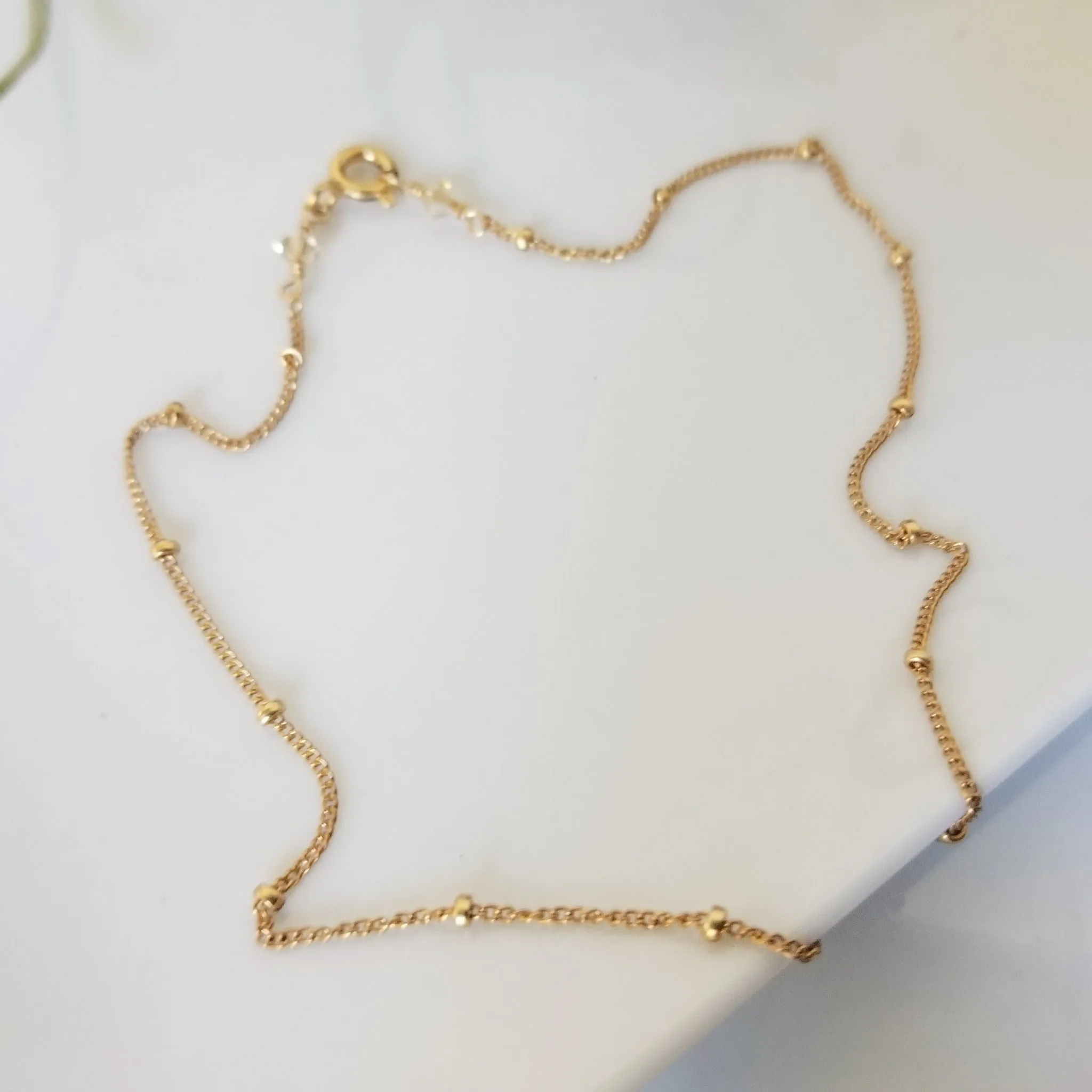 Gold Chain Stacking Bracelet - Figaro, Satellite, or Sequin