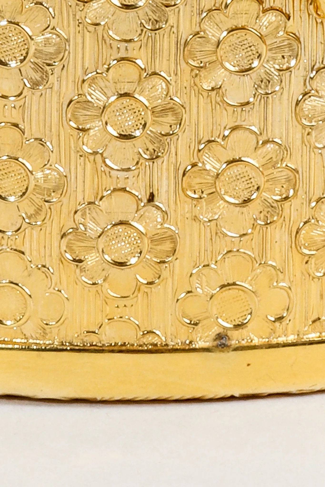 Gold Floral Vanity Case Box Bag