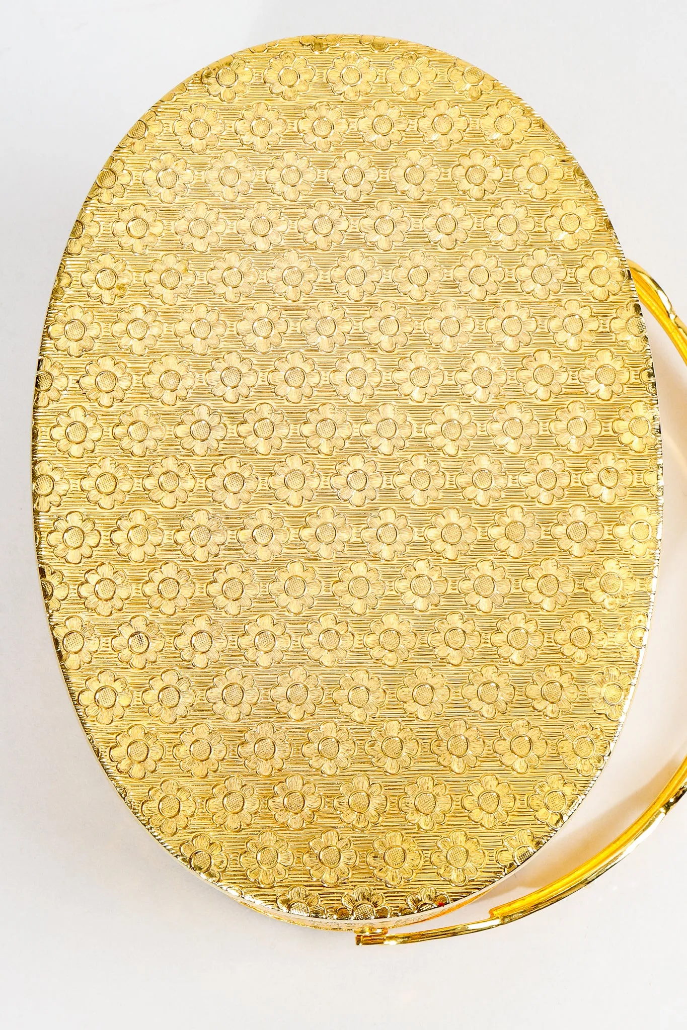 Gold Floral Vanity Case Box Bag