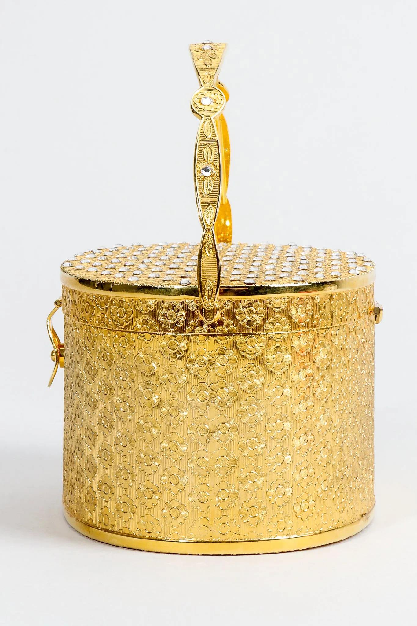 Gold Floral Vanity Case Box Bag