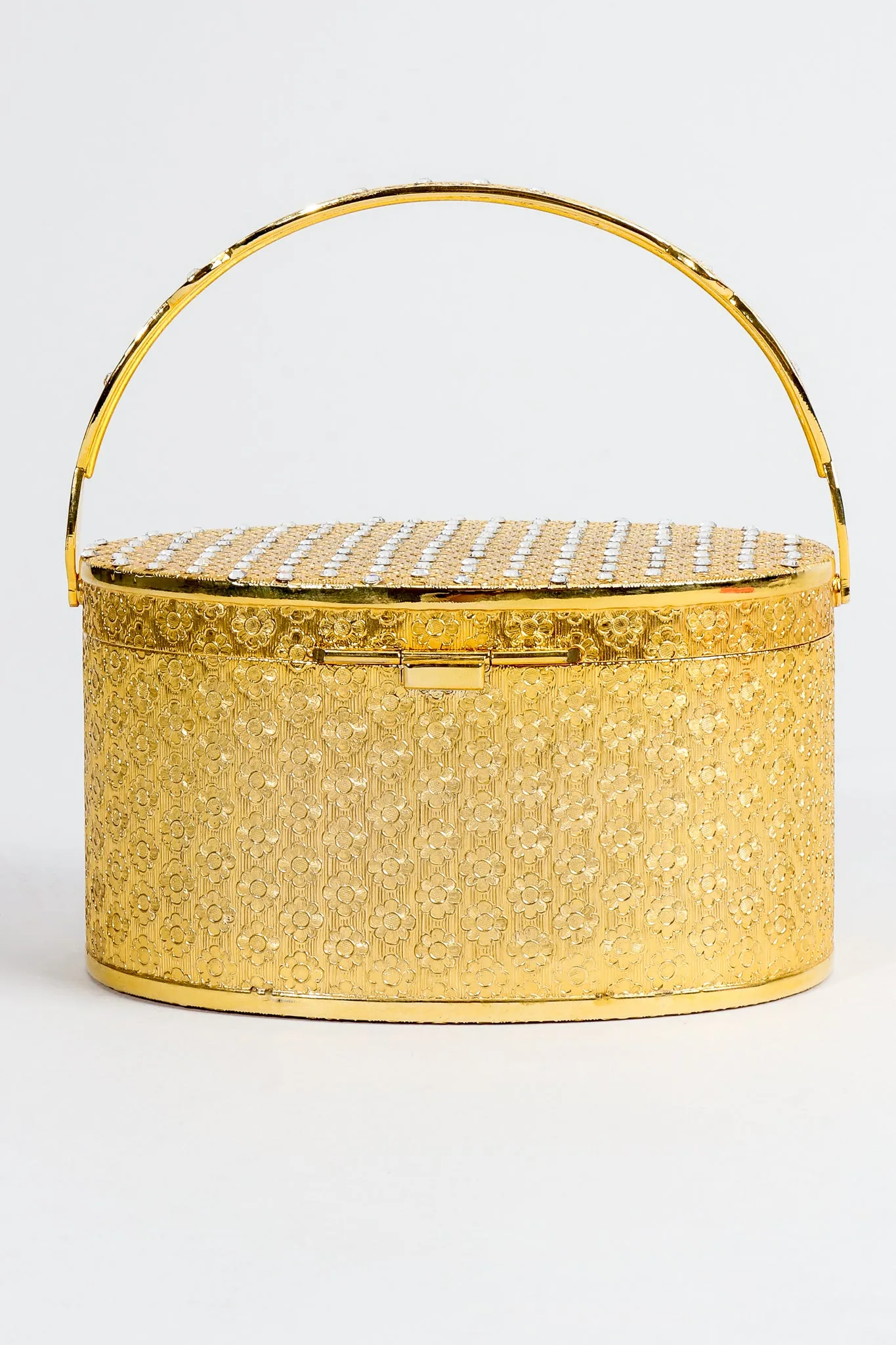 Gold Floral Vanity Case Box Bag