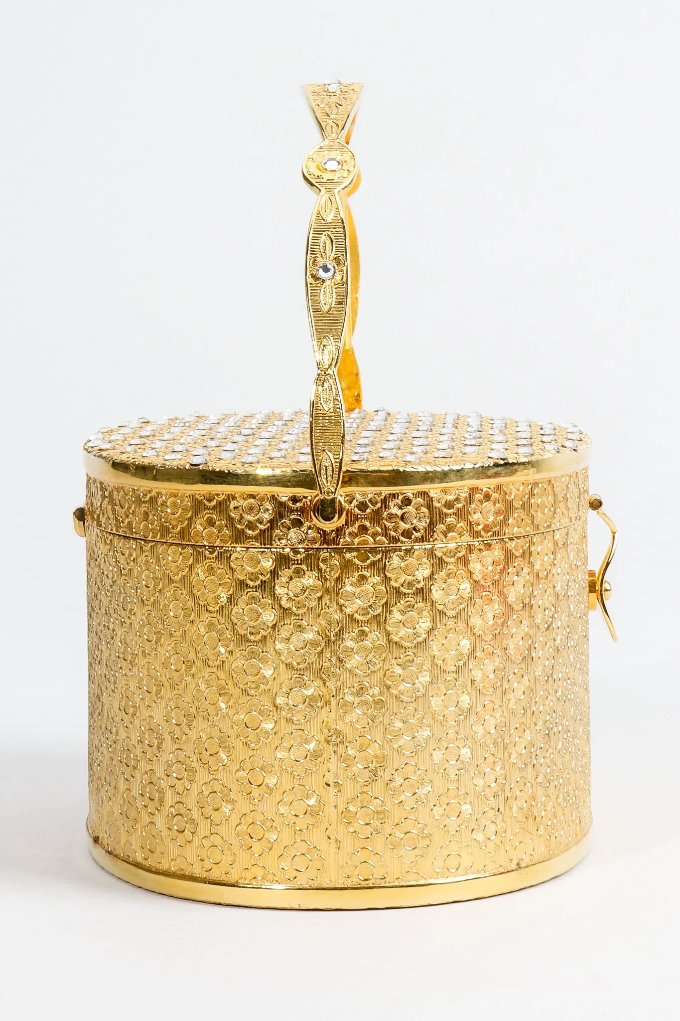 Gold Floral Vanity Case Box Bag