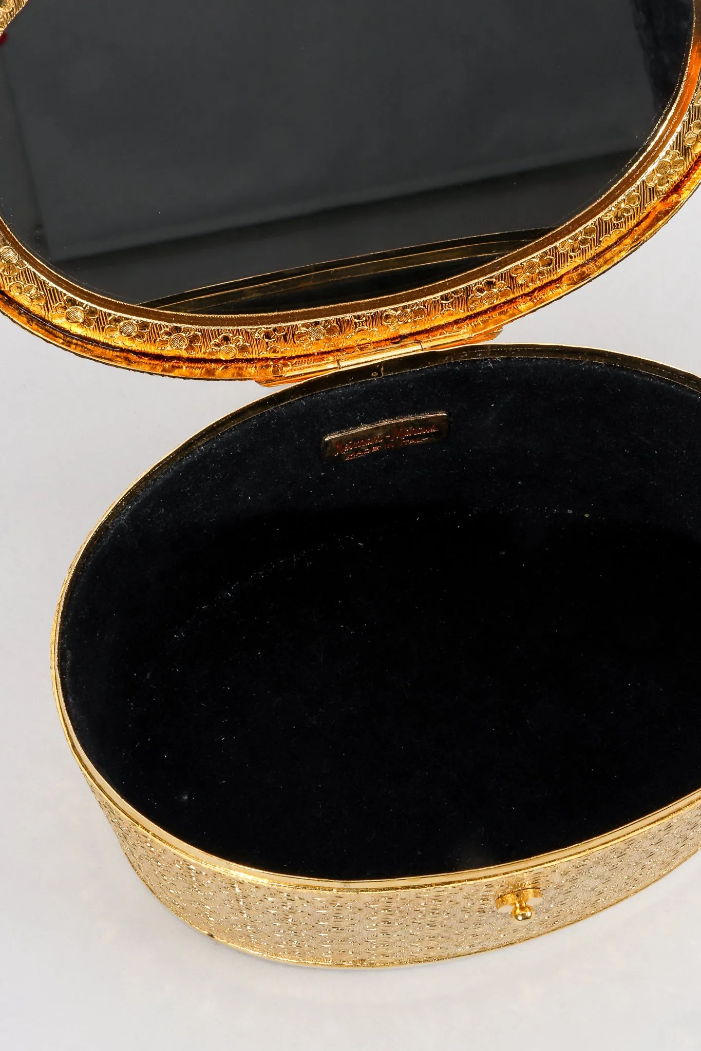 Gold Floral Vanity Case Box Bag