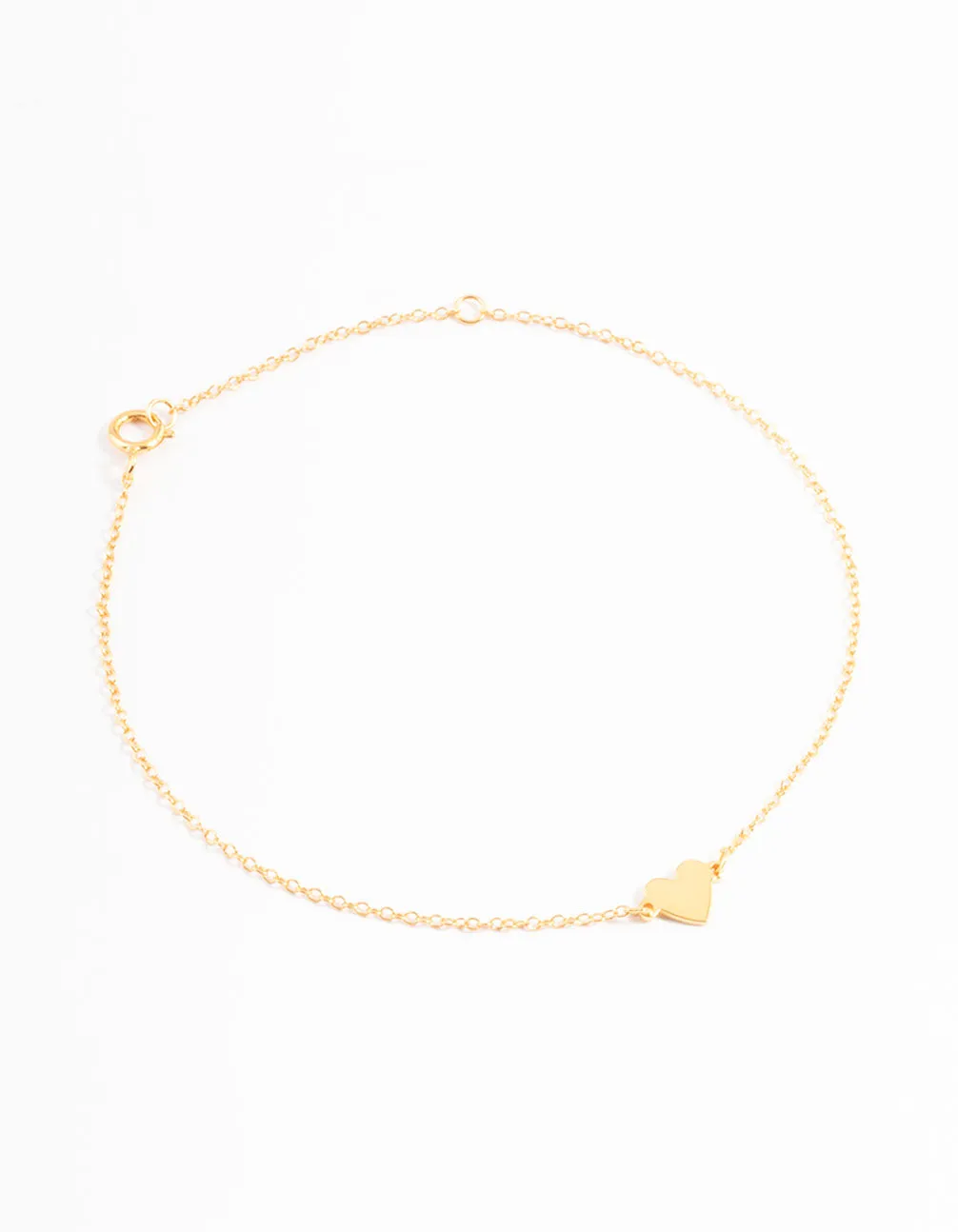 Gold Plated Sterling Silver Smooth Heart Bracelet