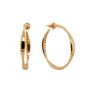 Gold Vermeil Bamboo Elegance Large Hoops