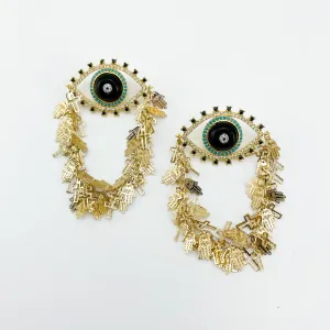 Golden Eye Black Earrings
