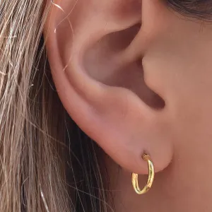 Golden Moon 14k Gold-Plated 15mm Hoop Earrings
