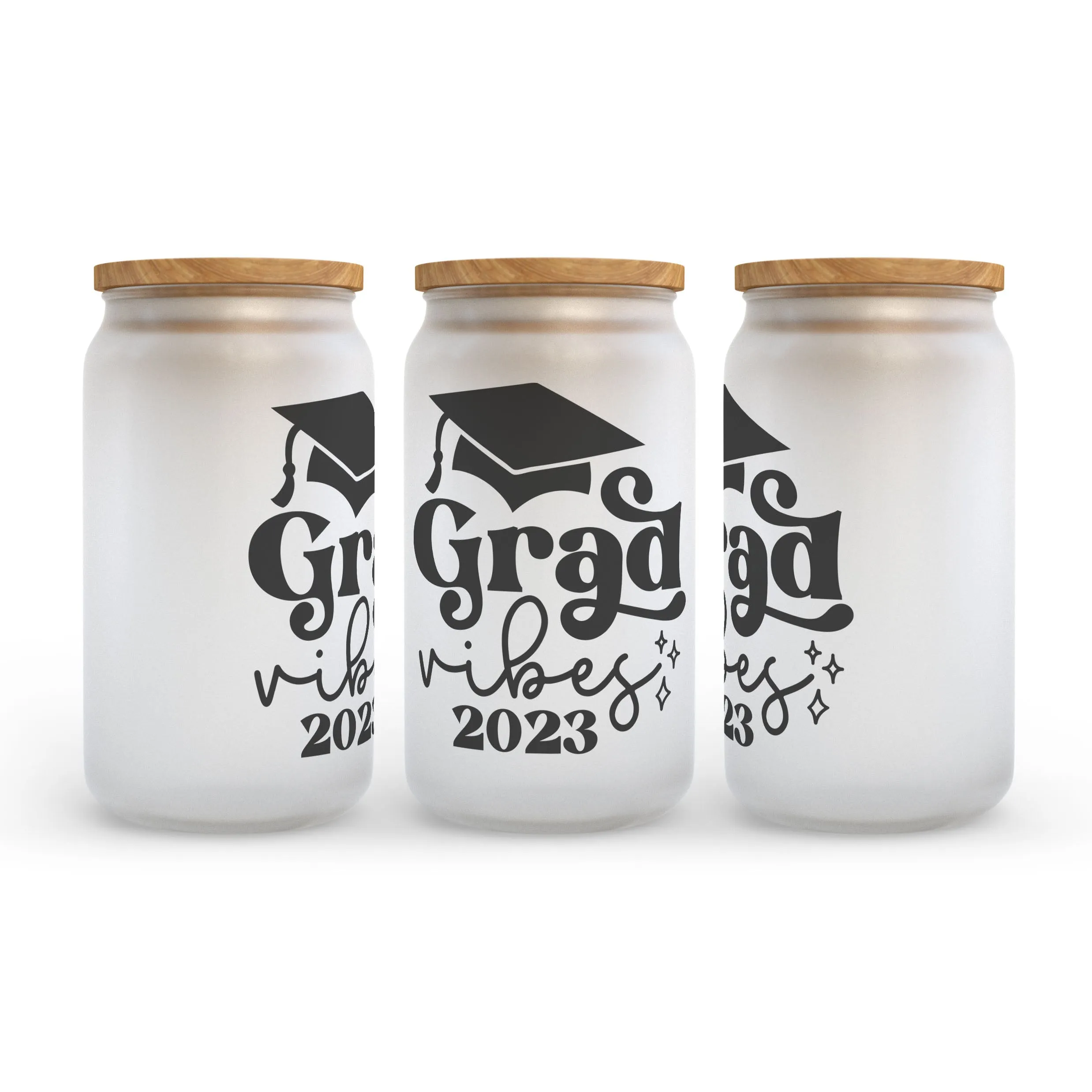 Grad Vibes 2023 Frosted Glass Can Tumbler