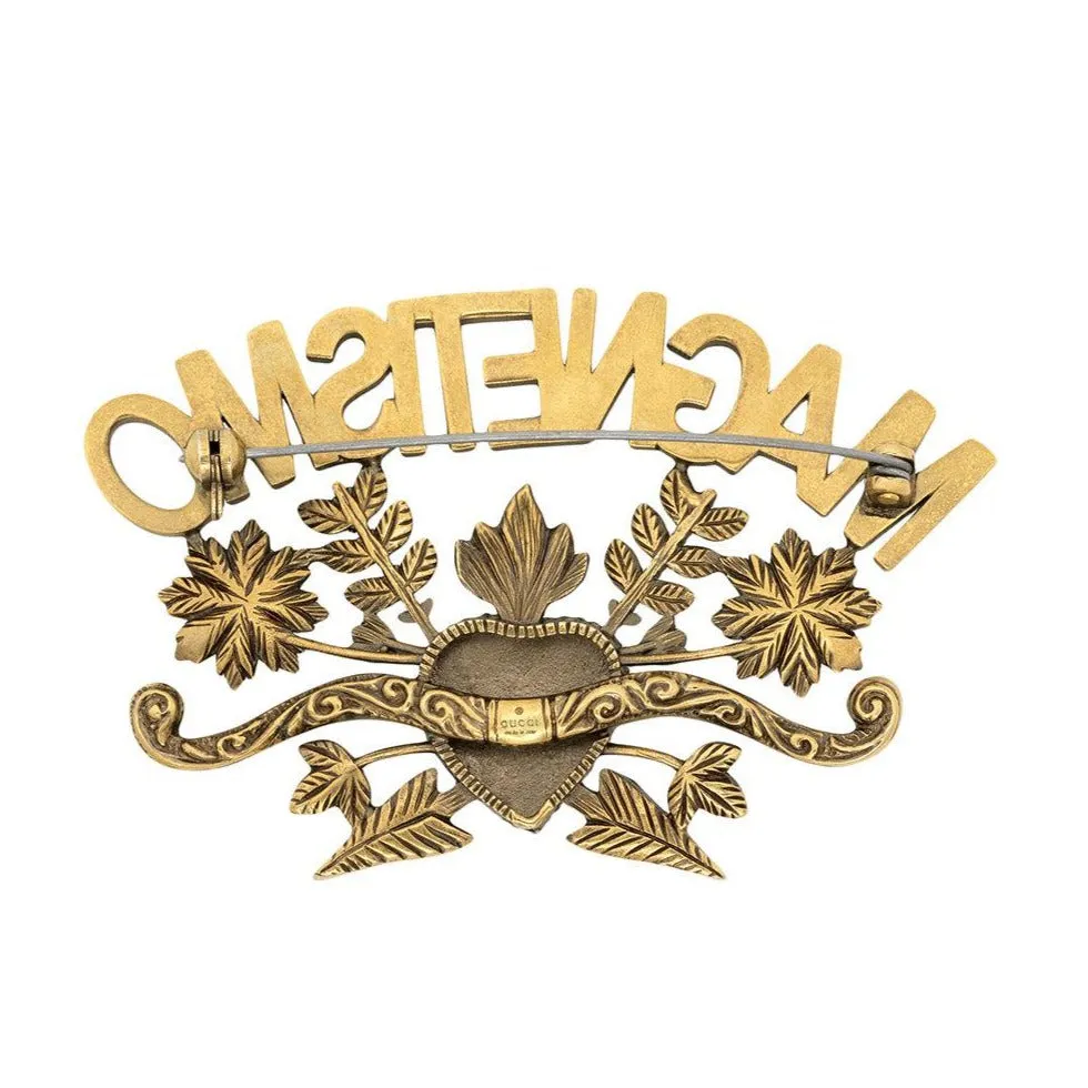 Gucci Magnetismo Crystal Brooch in Gold