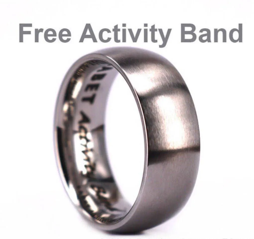 Gun Metal Grey Titanium Ring Pristine Rose Men's Wedding 4MM-8MM