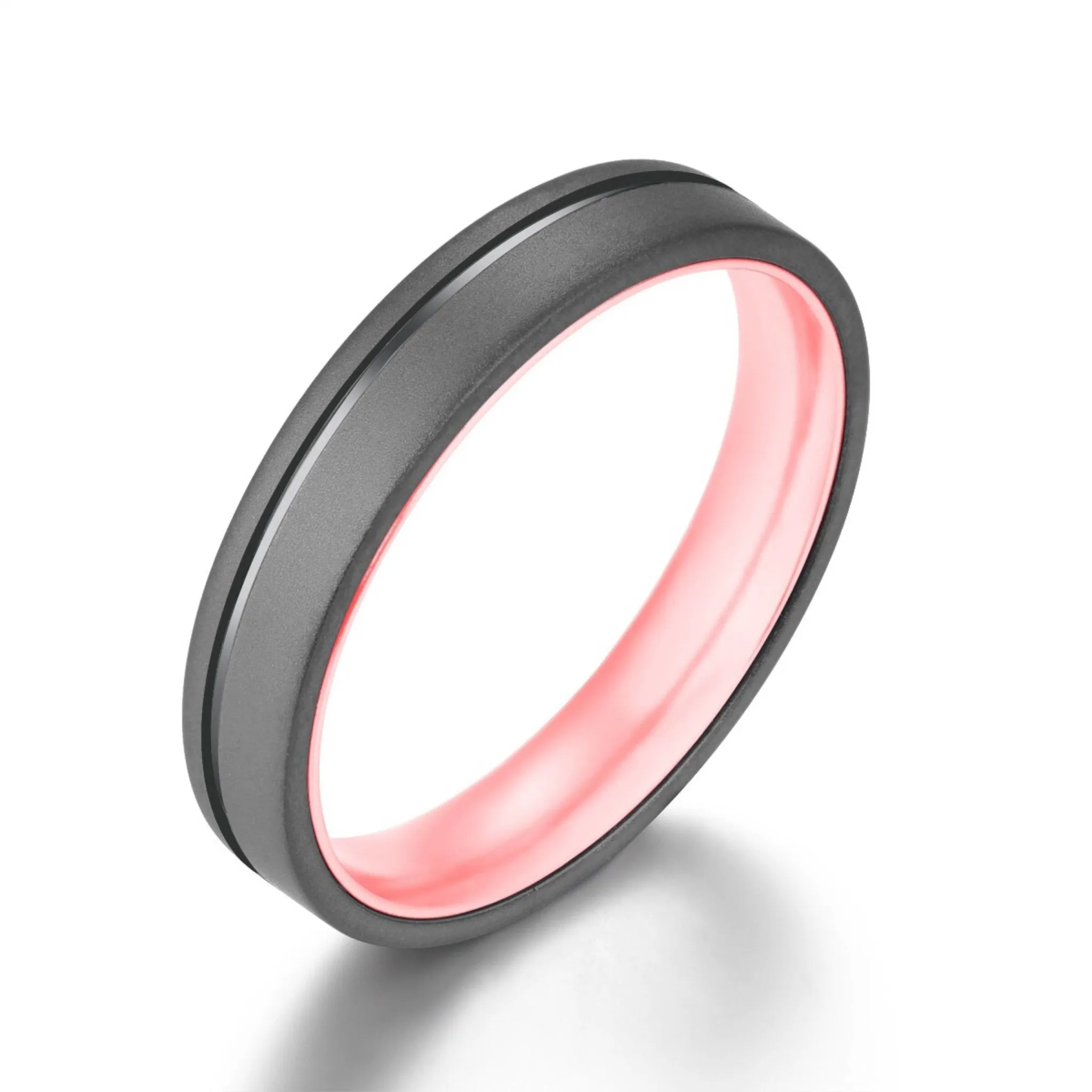 Gun Metal Grey Titanium Ring Pristine Rose Men's Wedding 4MM-8MM