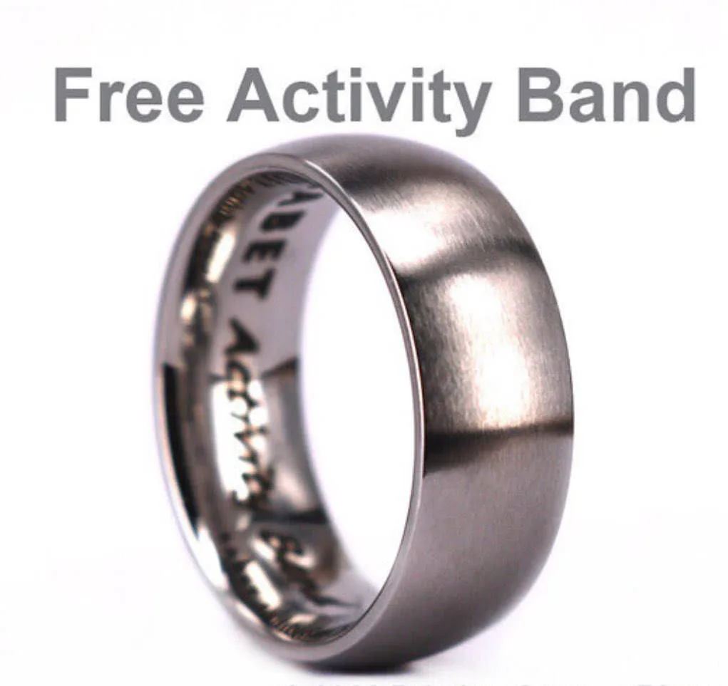 Gun Metal Grey Titanium Wedding Ring - Pristine Purple