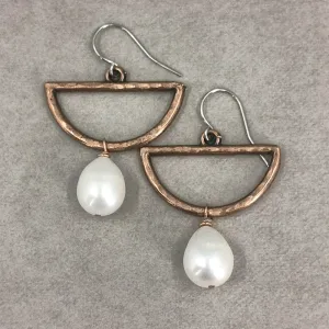 Half Moon Pearl Earrings