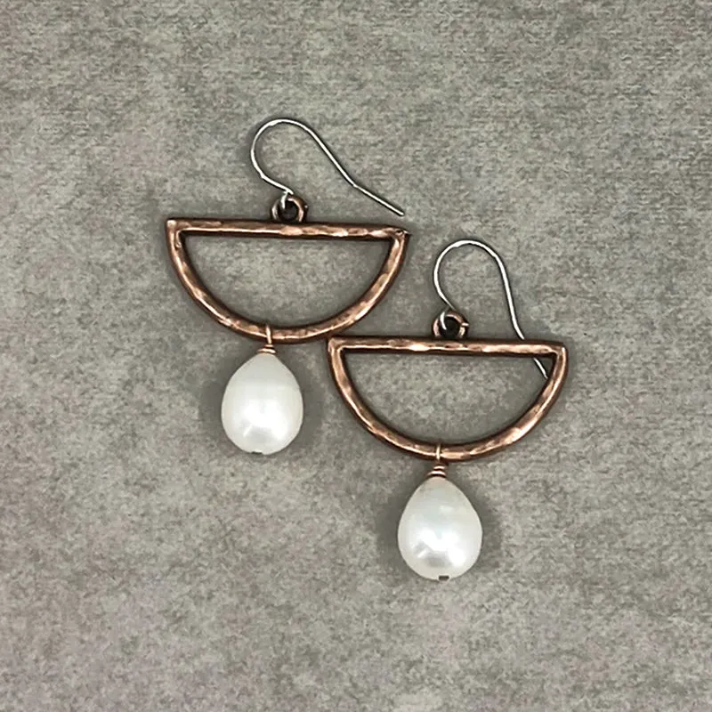 Half Moon Pearl Earrings