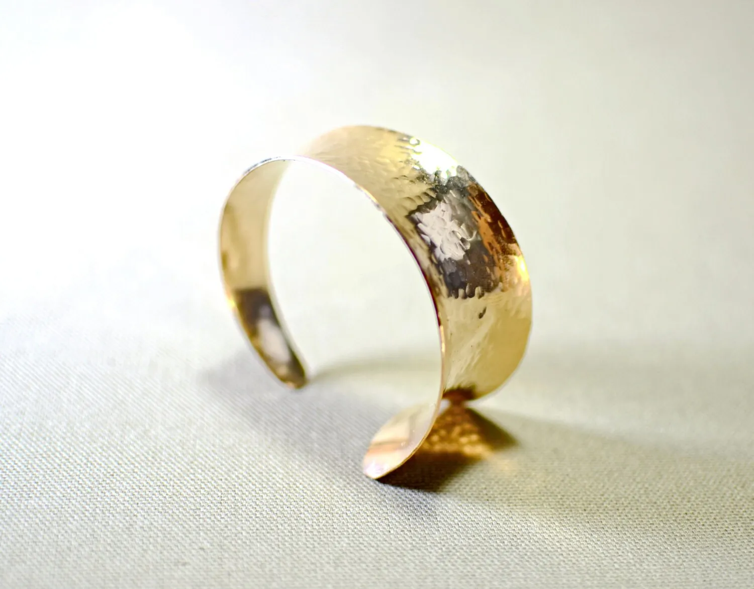 Hammered Bronze and Anticlastic Statement Cuff Bracelet