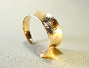 Hammered Bronze and Anticlastic Statement Cuff Bracelet