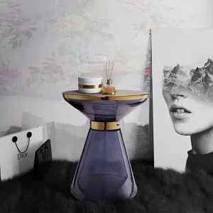Hand Blown Glass End Table