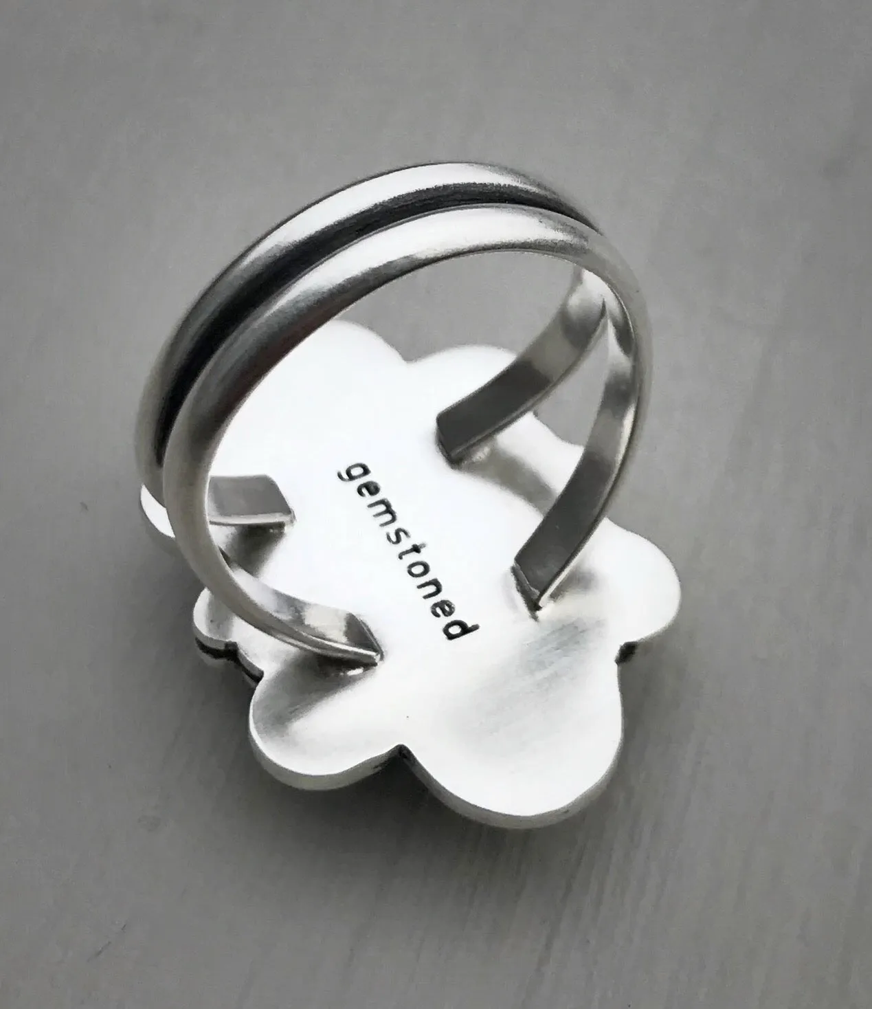 Hand Stamped Hubei Turquoise Ring