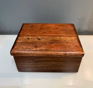 Handmade Walnut with Lyptus Jewelry Box with Pivot Lid BG003
