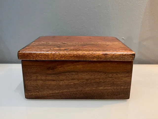 Handmade Walnut with Lyptus Jewelry Box with Pivot Lid BG003