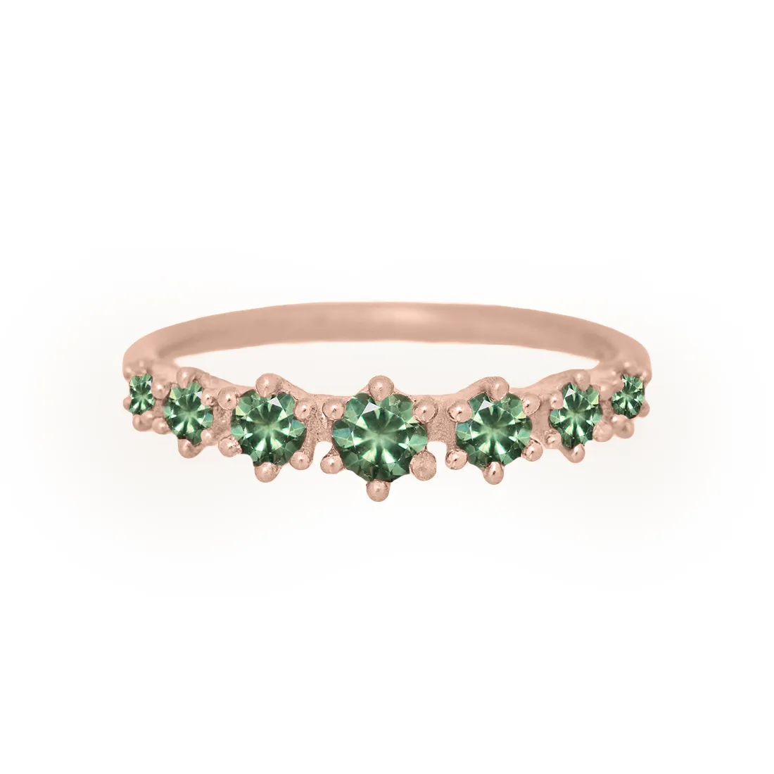 Helena Ring, petite, Green Sapphire
