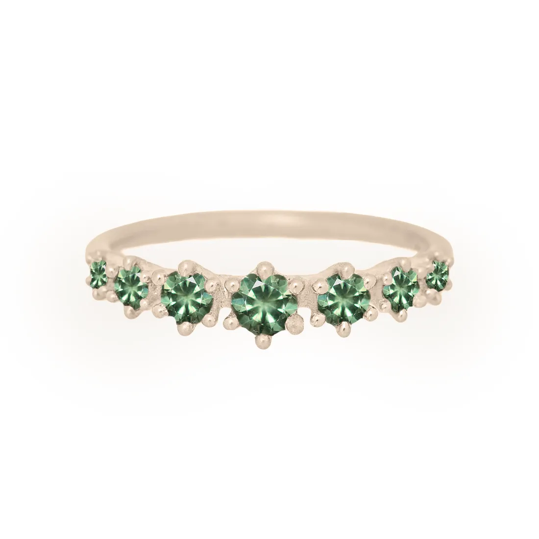 Helena Ring, petite, Green Sapphire