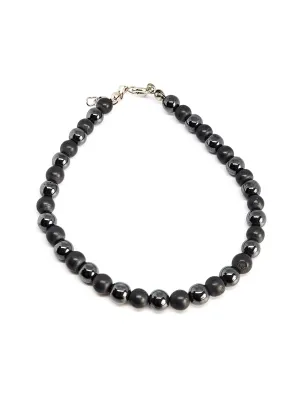 Hematite vintage beaded gemstone vintage tennis bracelet