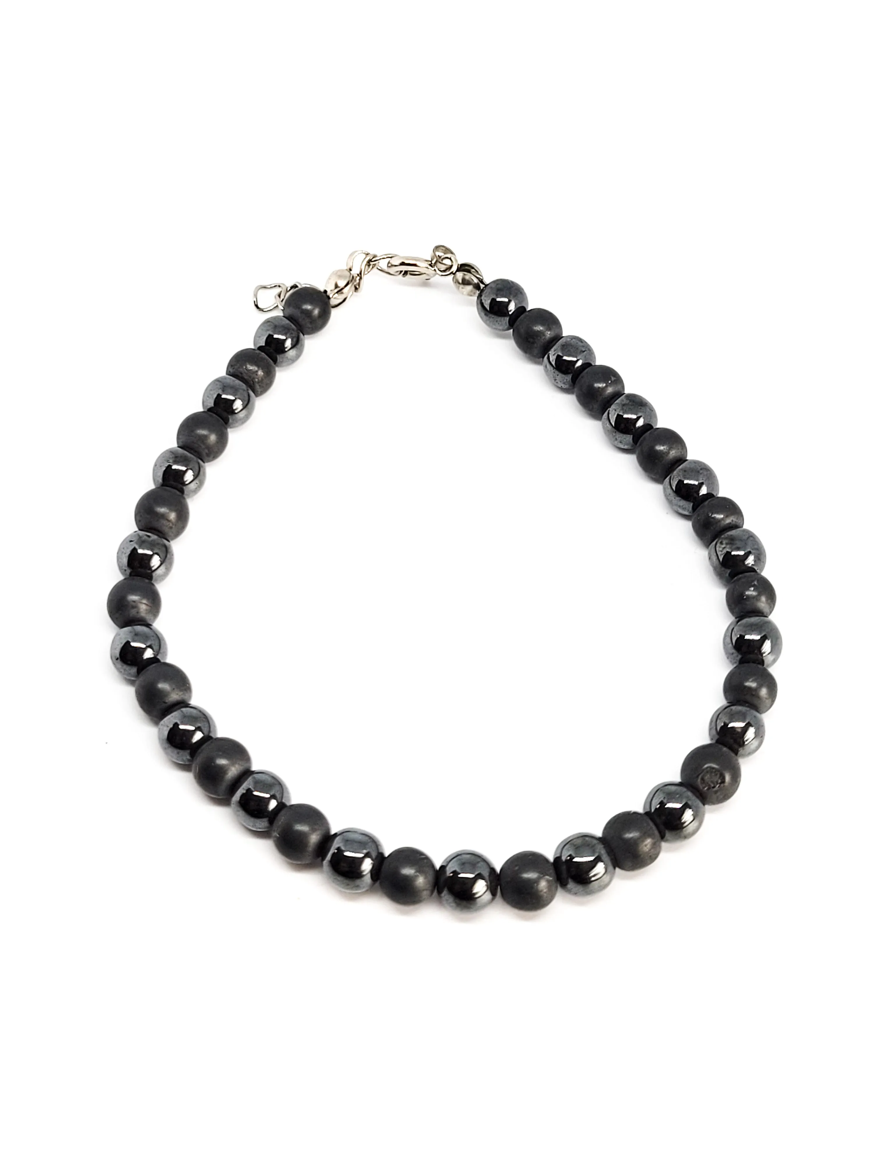 Hematite vintage beaded gemstone vintage tennis bracelet