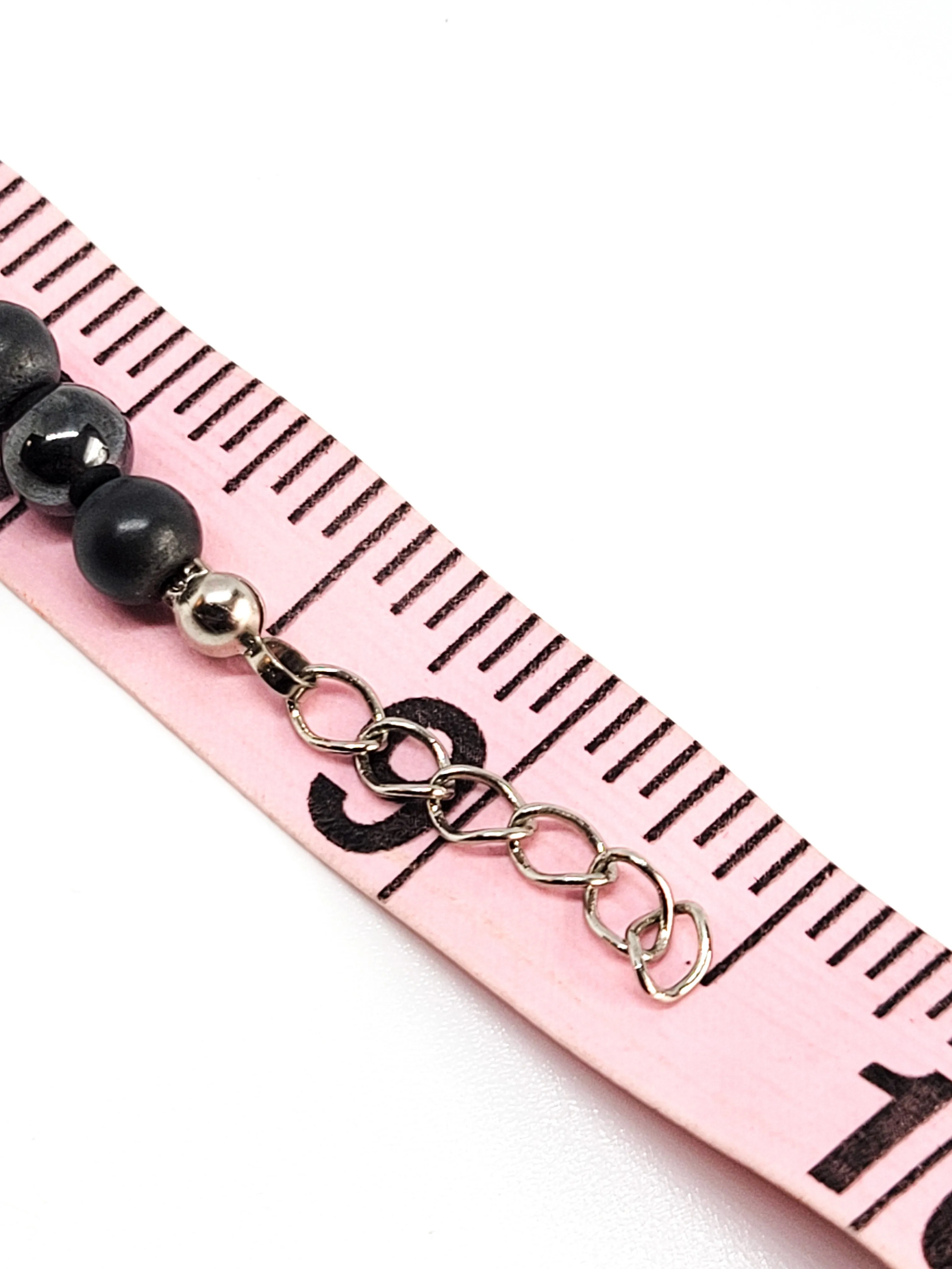 Hematite vintage beaded gemstone vintage tennis bracelet