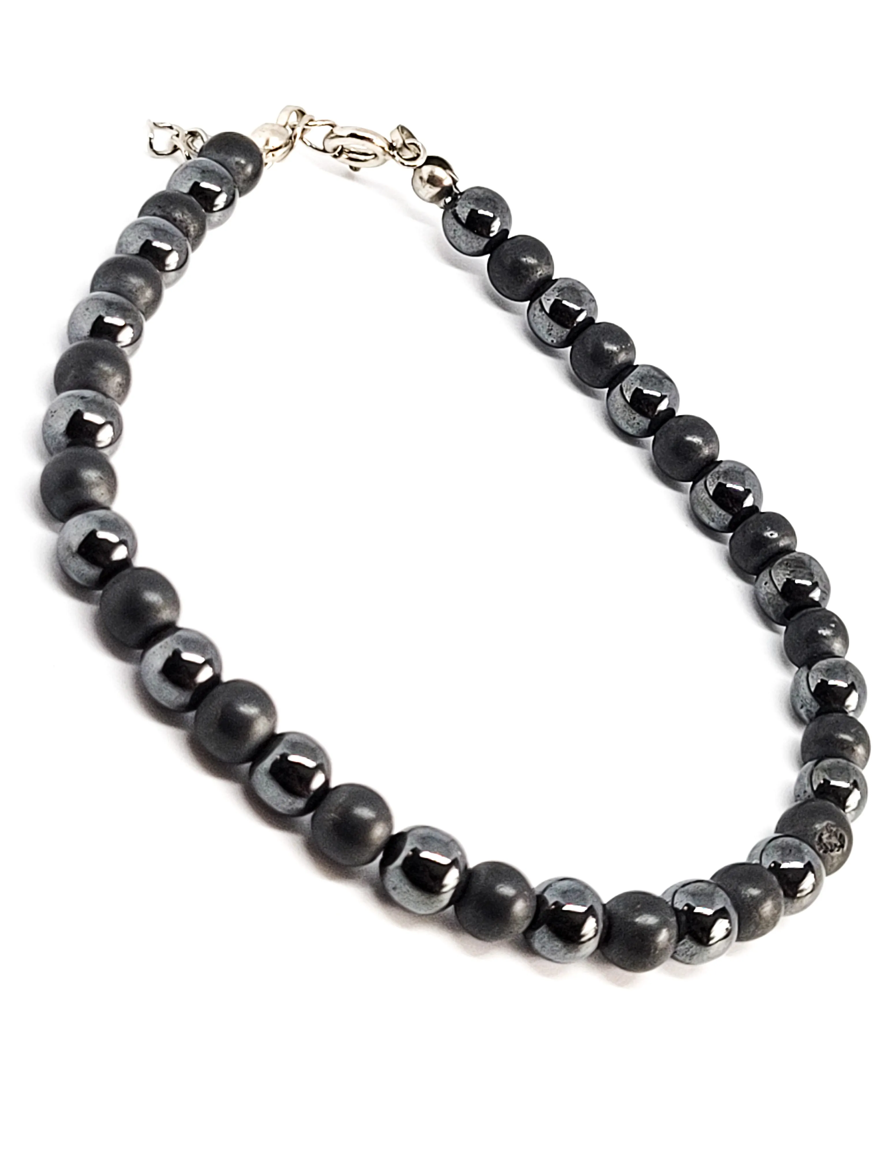 Hematite vintage beaded gemstone vintage tennis bracelet