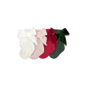 Holiday Velvet Bow Socks