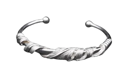 Horizon Blue Twist Feather Bangle