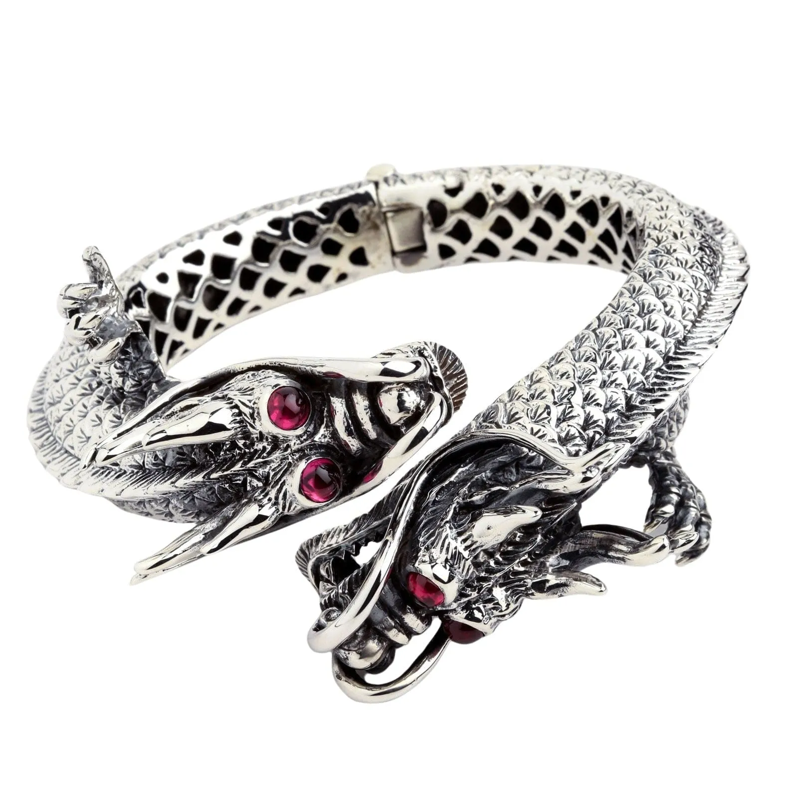 Huge Dragon Sterling Silver Biker Cuff Bracelet
