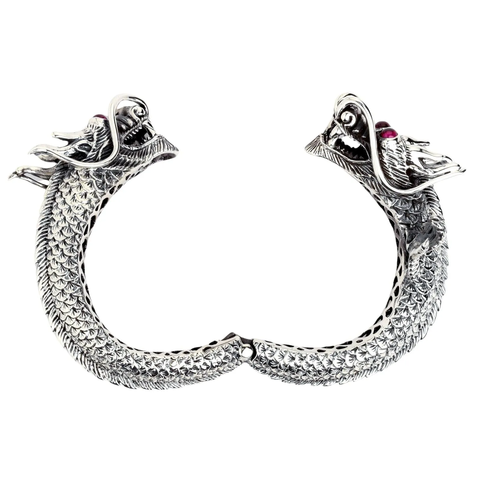Huge Dragon Sterling Silver Biker Cuff Bracelet