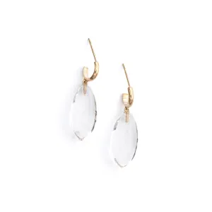 Huggie Hoops - Rock Crystal Drops